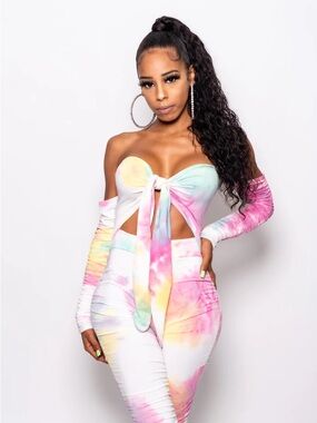Pastel Tie-Dye Front Tie jumpsuit